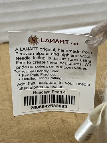 Lanart White Alpaca Plush 5” Ornament Alpaca Fibers Peru New W/ Tags L4 - Picture 6 of 9