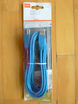 USB 3.0 Kabel Type A - Type B  blau 3 Meter | von OBI, noch in OVP, unbenutzt