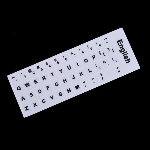 English Keyboard Replacement Stickers White on Black Any PC Computer Laptopdd BA - Photo 14/16