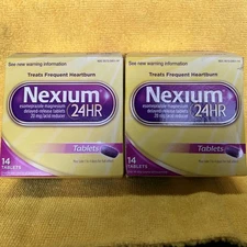 2 Bottles! Nexium 24hr Delayed Release Heartburn Relief 20 mg - 28 Total- 9/25+