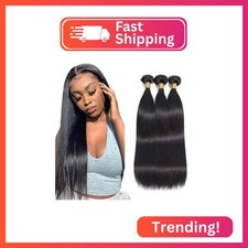 Bundles Human Hair Straight Bundles 16 18 20 inch 1B Straight Human Hair 3 Bund