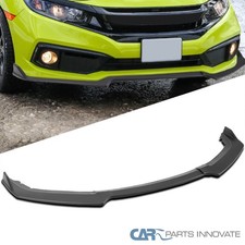 Fits 16-18 Honda Civic Sedan Matte Black Front Bumper Lip Body Kit Spoiler 3pc Fits 16-18 Honda Civic Sedan Matte Black Front Bumper Lip Body Kit Spoiler 3pc