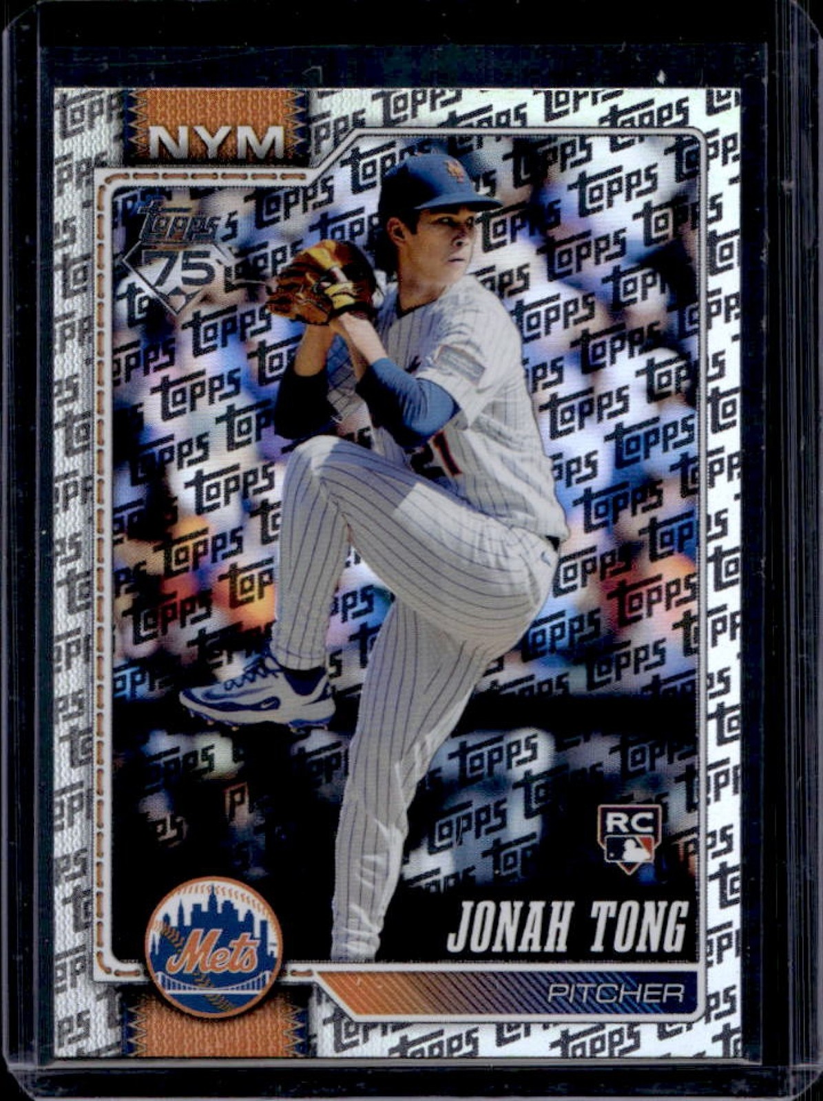 2026 Topps Jonah Tong RC Foil Pattern Rookie #4 Mets