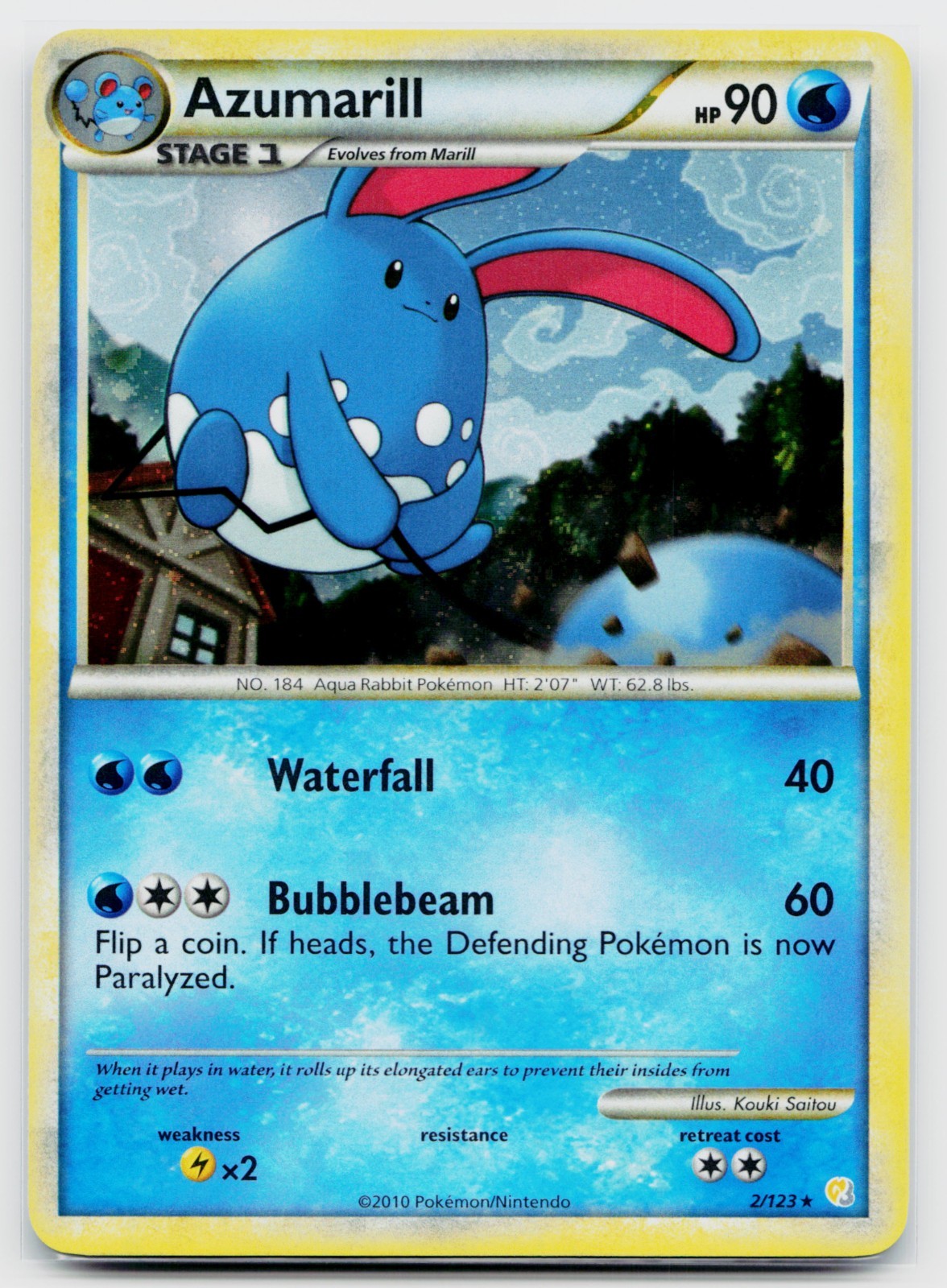 ~Swirl~ Azumarill 2/123 | HeartGold SoulSilver Holo Rare - NM