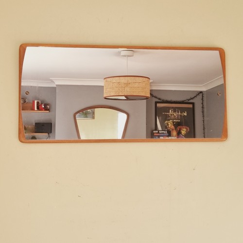 Vintage Teak Wall Mirror G Plan Long 70's Large Mid Century Mirror 76x35 Cm - Picture 5 of 8