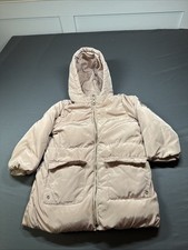 ZARA Girls Puffer Jacket Size 4-5 Years 110 cm Light Pink Quilted Winter Coat