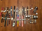 49 VINTAGE TO NOW LADIES MEN WATCH LOT REPAIR TIMEX ARMANI BENRUS CITIZEN SEIKO