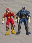 Vintage 2001 Bandai Power Rangers Wild Force - Red & Blue Savage Battle Figures