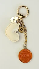 Upcycled Luxury TRUNKS & BAGS Charm, Small Charm & Fashion Beige Heart Bag Charm