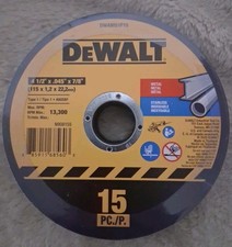 Dewalt 4 1/2" .045" 7/8 Cut Wheels 15 Pack