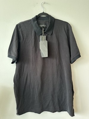 Rag & Bone Polohemd   Schwarz, Wie Neu, Piqué-Baumwolle, mit Etikett