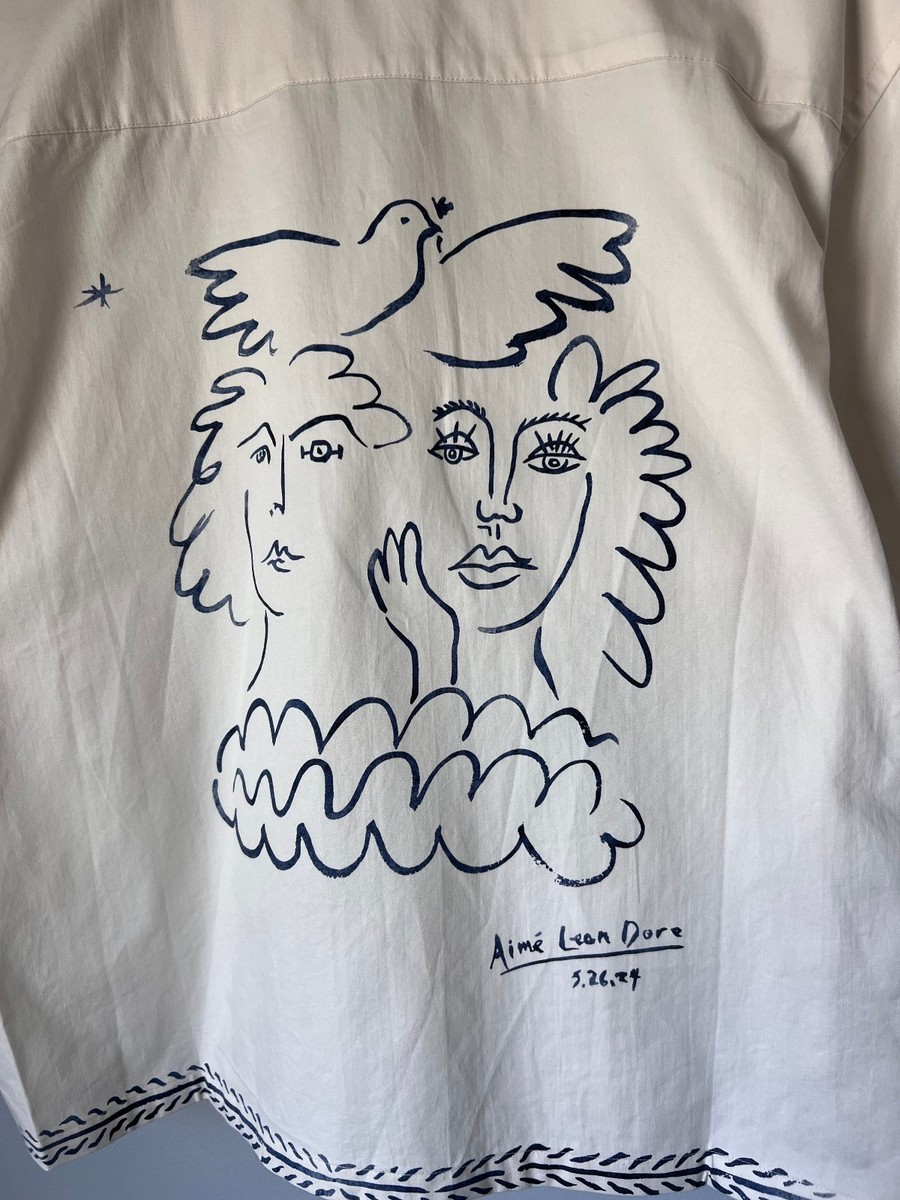 Aime Leon Dore Lesvos Cropped Camp Shirt - Size XL - White