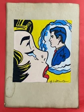 Roy Lichtenstein (Handmade) Drawing On Old Paper signed and stamped
