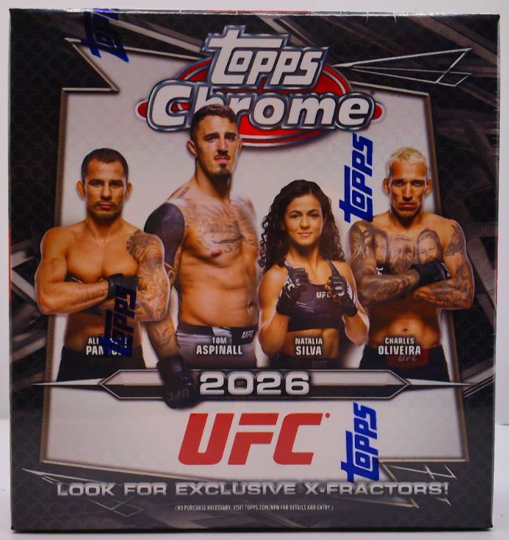 Topps Chrome UFC 2026 Mega Box: 48 Official Hobby Trading Cards