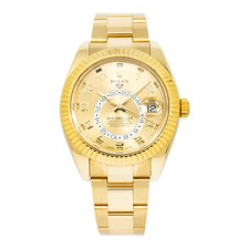 Rolex 42MM Sky-Dweller Champagne Dial 18KYG Gold 326938 Oyster Band