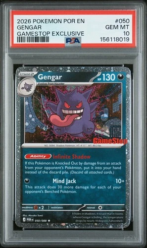 2026 POKEMON POR EN-PERFECT ORDER GAMESTOP EXCLUSIVE #050 GENGAR PSA 10