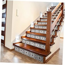Peel and Stick Stair Risers Stickers, Self Adhesive 14 Strips Moroccan Pattern