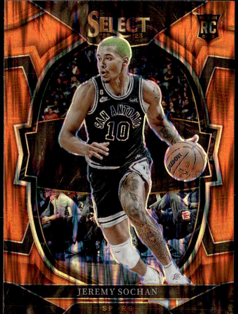 2022-23 Panini Select #86 Jeremy Sochan Orange Flash Prizms Rookie E1