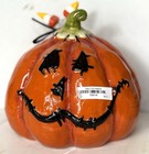 New ListingBlue Sky Clayworks Halloween 6”x 7” Table Top Stitched Pumpkin Ceramic Figurine