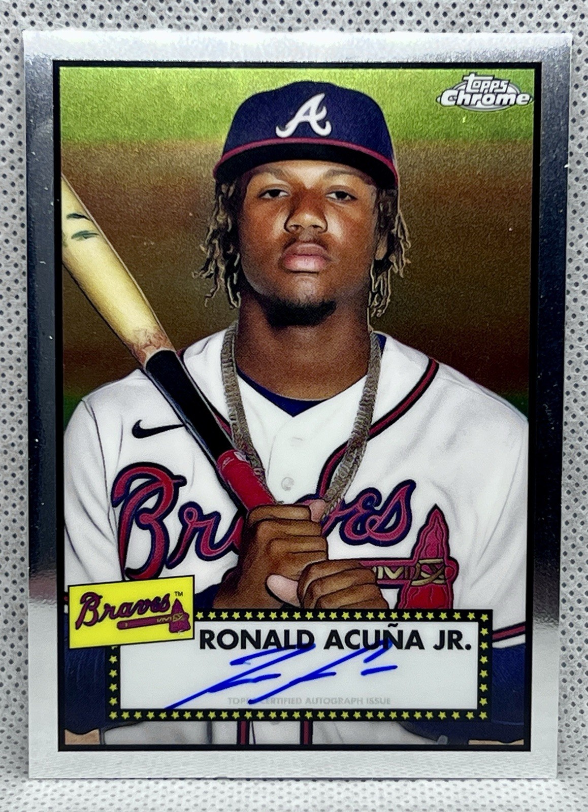 2021 Topps Chrome Baseball Platinum Anniversary Ronald Acuna Jr Autograph