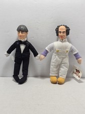 The Three Stooges Moe  Larry Play-By-Play 1999 Plush Dolls 8" Vintage Comedy Du