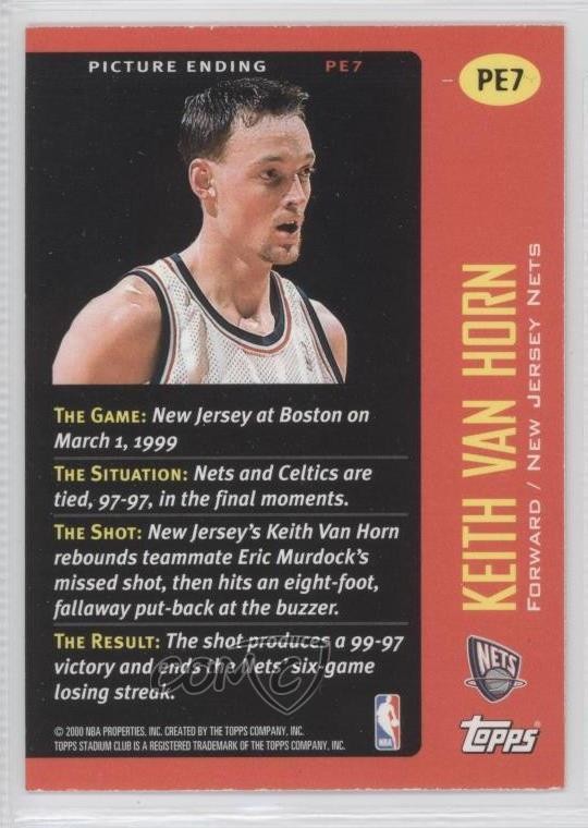 1999-00 Topps Stadium Club Picture Ending Keith Van Horn #PE7 0a1 thumbnail 2