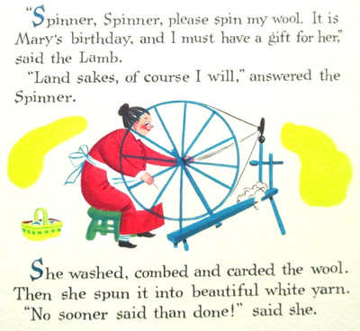1968 MARY'S LITTLE LAMB DOLLIE TINGLE  ORIGINAL drawing art BOOK PAINTING sewing