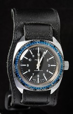 Ruhla Germany Worldtime Diver Black Dial Men's Hand-Wind Vintage Watch-- Working