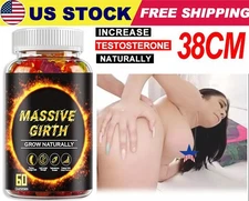 #1 BEST-MALE ENLARGER THICKER LONGER BIGGER 4" GROWTH ENLARGEMENT 60 GUMMIES