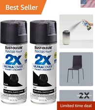 2 pcs Rust-Oleum Painter's Touch 2X Ultra Cover Spray Paint, 12 oz, Flat Black