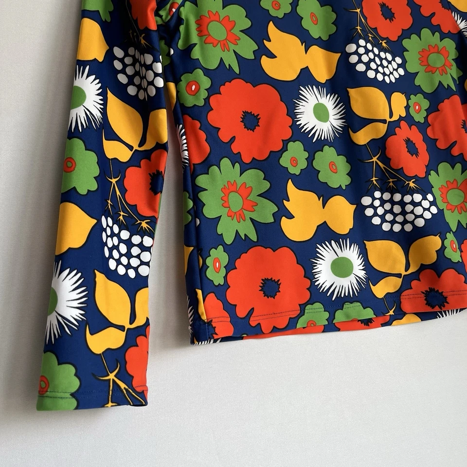 Marimekko Target Girls Sz L Rash Guard Swim Shirt Paprika UPF 50+ Floral Beach - Image 2 of 4