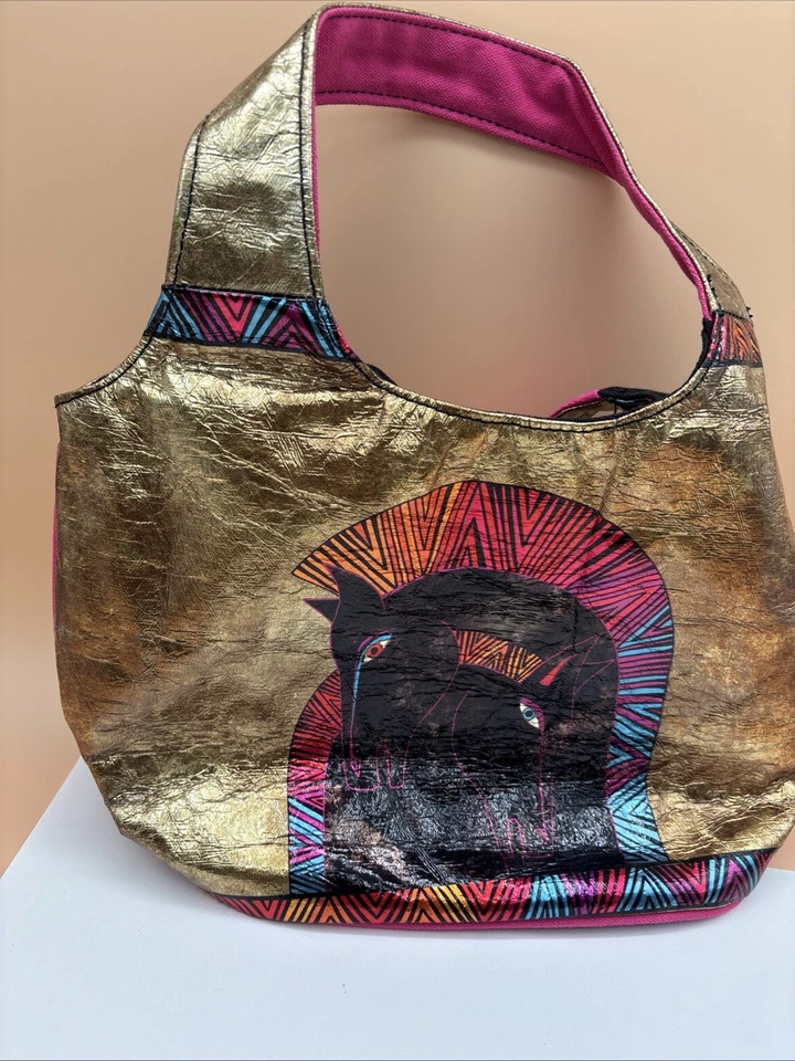 Vintage Laurel Burch Indigo Horse Canvas Duffle Bag Mare Foal Small Tote 2015 - Image 2 of 4