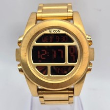 NIXON The Unit SS Oro Digital Acero Inoxidable Reloj Hombre 100M Negro En...