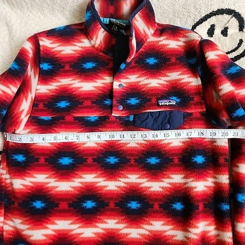 Patagonia Synchilla Snap T Fleece Pullover Red Wild Desert Aztec Womens M Medium - Picture 4 of 7