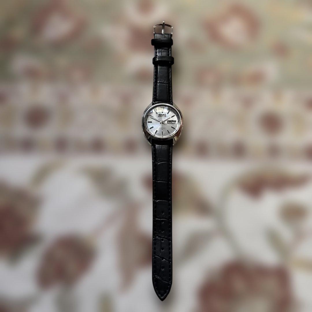 Seiko 5actus Antique Watch, Automatic, Silver Dial, Leather Strap, Used From Ja