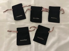 (5) New Pandora jewelry anti tarnish black velvet pouch/ Bracelet Pouch In A Lot