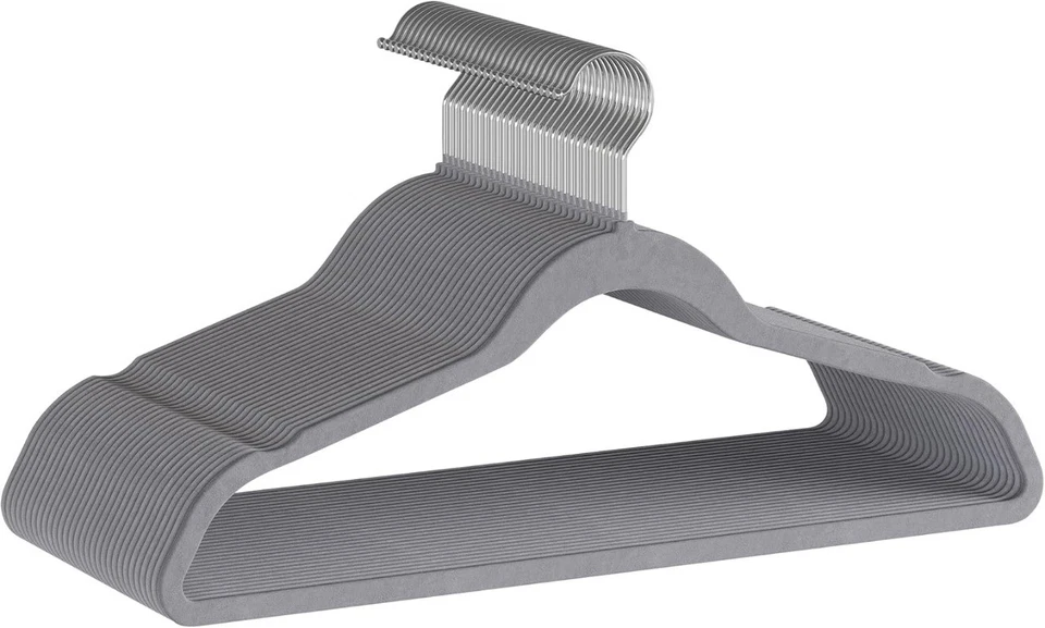 "BIG SALE" Non-Slip Velvet Clothes Hangers – 15/30/50 Pack, Black, Ivory, Gray - Image 2 of 4