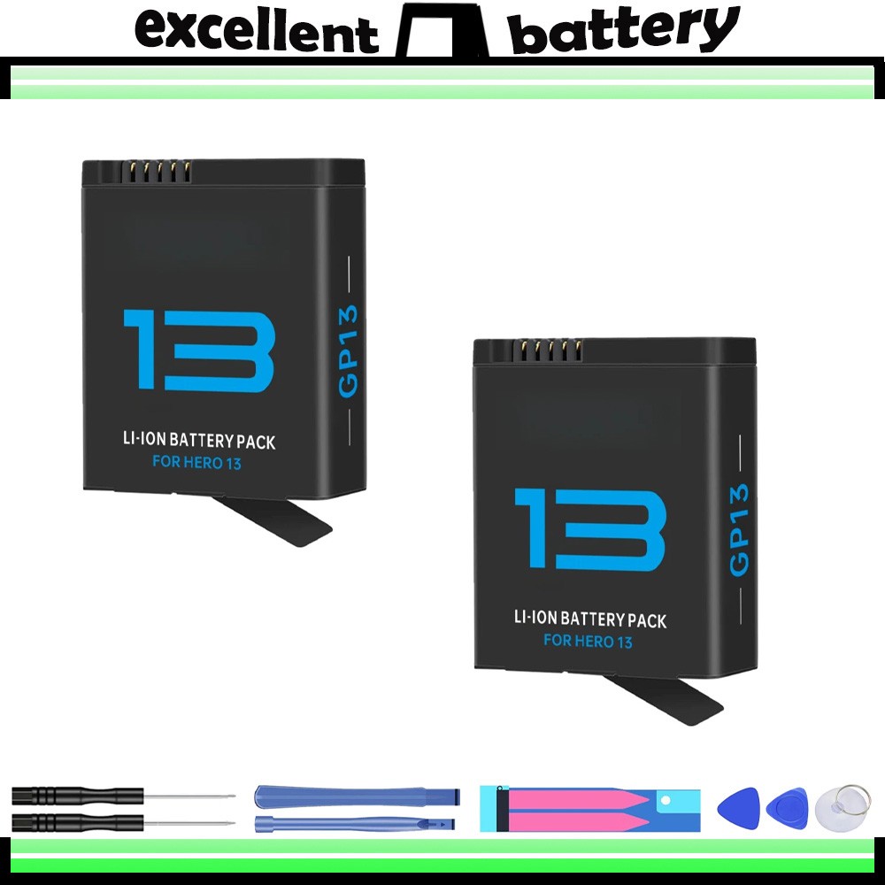 2x For GoPro Hero 13 Black Camera Accessories Batmax Battery-image