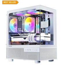 Aqua 3 Micro ATX Case with Tempered Glass 3 ARGB Fans - White Elegance