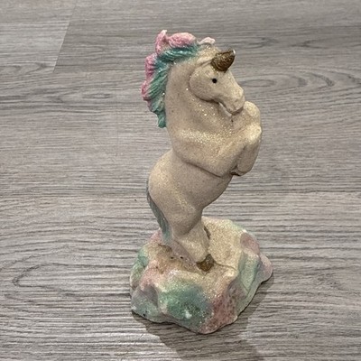 Glitter Cream Blue & Pink Unicorn Figurine 