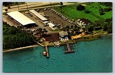 Sebastian Florida Inlet Marina Full Service Ship's Store Aerial View Postcard FL