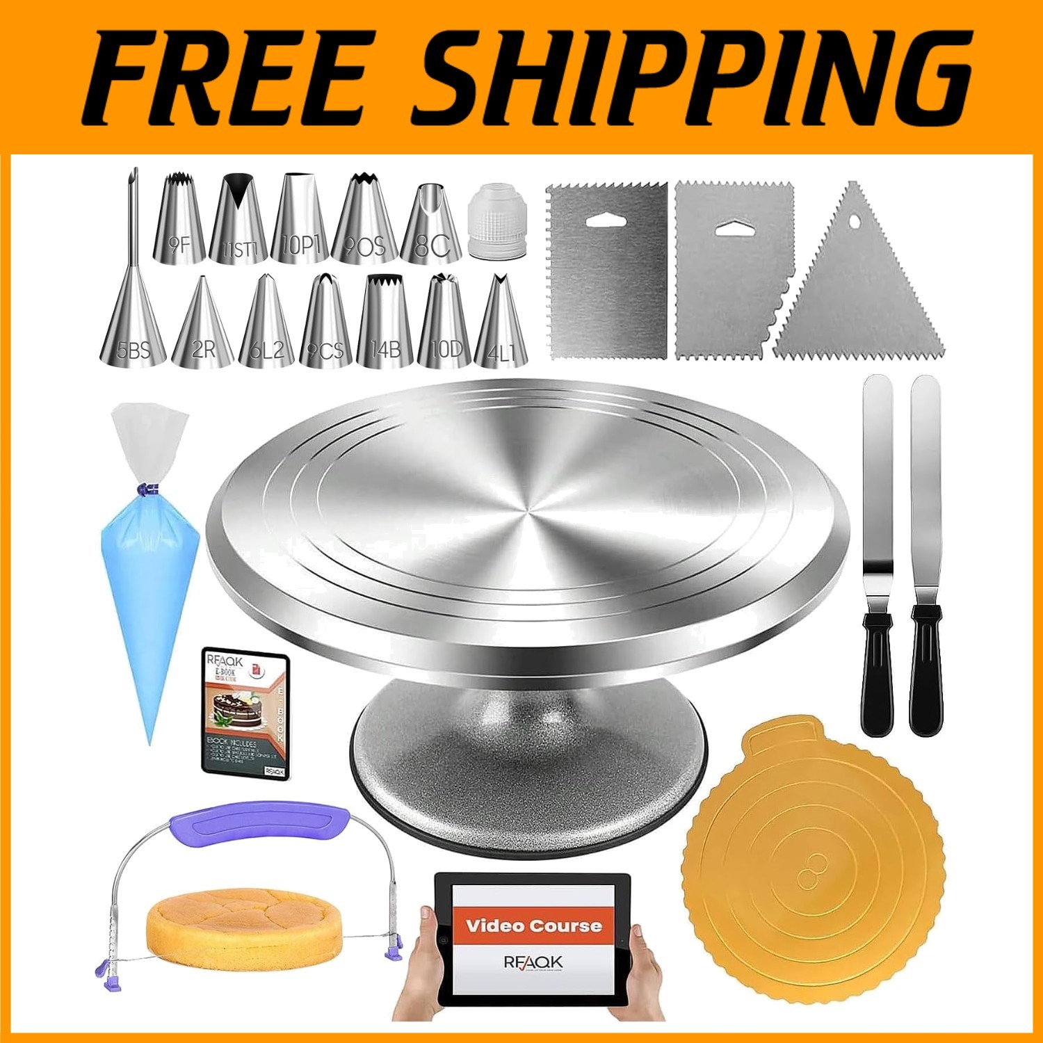 Ultimate Cake Decorating Tools with Rotating Turntable
