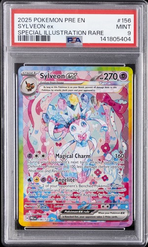 2025 POKEMON PRE EN-PRISMATIC EVOLUTIONS #156 SYLVEON EX PSA 9