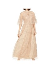 ELIZA J Womens Beige Gown Spaghetti Strap Maxi Formal Dress 6