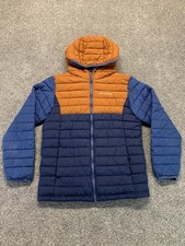 Columbia Puffer Jacket Youth L 14/16 Blue Orange Omni-Heat Hooded Winter Coat