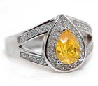 3CT Heat Treated Yellow Topaz 925 Sterling Silver Ring Jewelry Sz 6 NF1-8 — photo 2