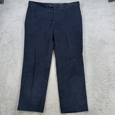 Lauren Ralph Lauren Corduroy Pants Mens 40x30 Blue Flat Front Straight Leg