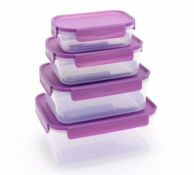 LocknLock 4-Pc Nestable Food Container Storage Set K313284 PLUMBERRY PURPLE