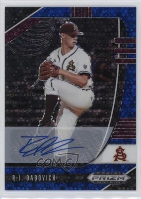 2020 Panini Prizm Draft Picks Blue Donut Circle 6/25 RJ Dabovich Auto 0v0