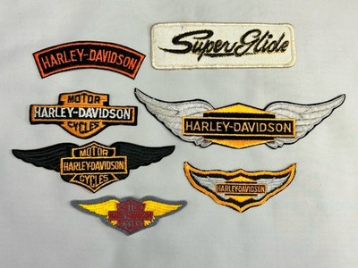 Lot of 7 Vintage Harley Davidson Motorcycles Biker Sew On Patches Embroidered